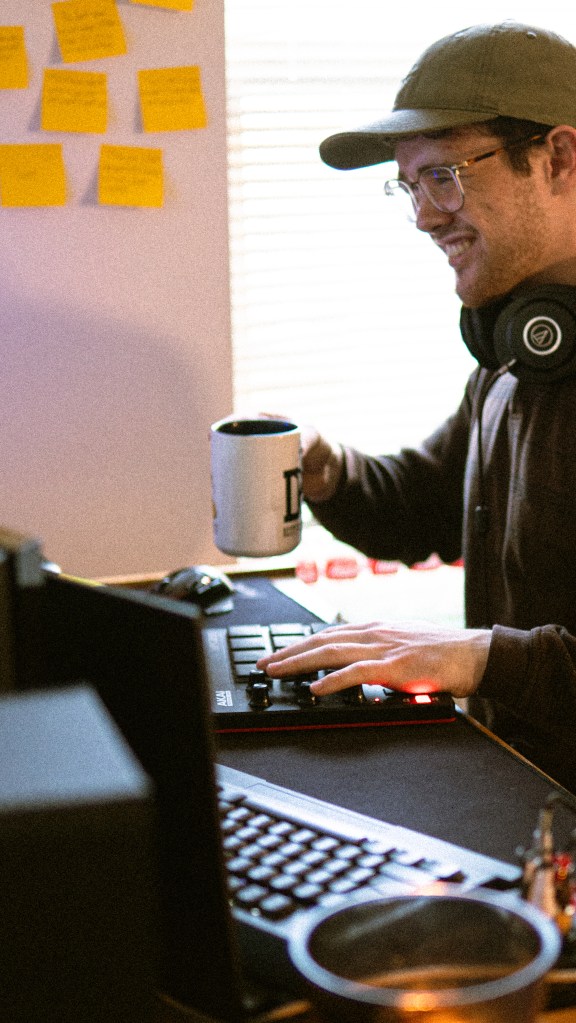 me making some cool beats